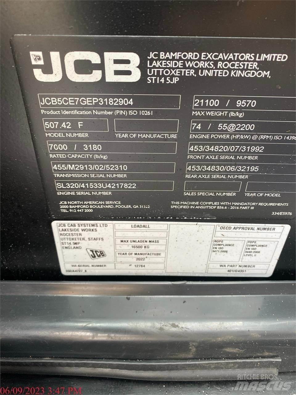 JCB 507-42 Телескопічні навантажувачі