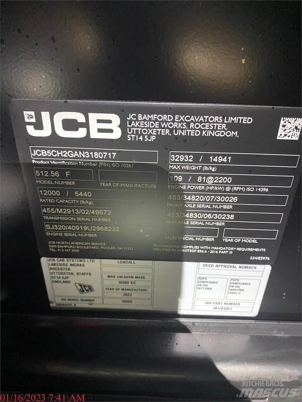 JCB 512-56 Телескопічні навантажувачі