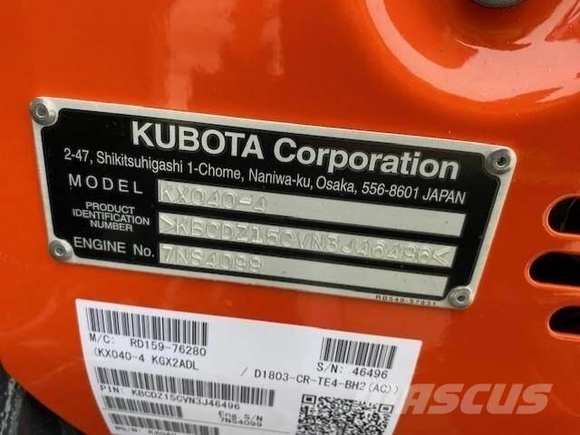Kubota KX040-4 Міні-екскаватори < 7т