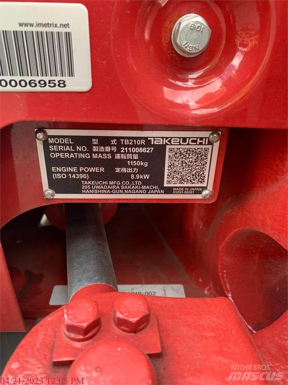 Takeuchi TB210R Міні-екскаватори < 7т