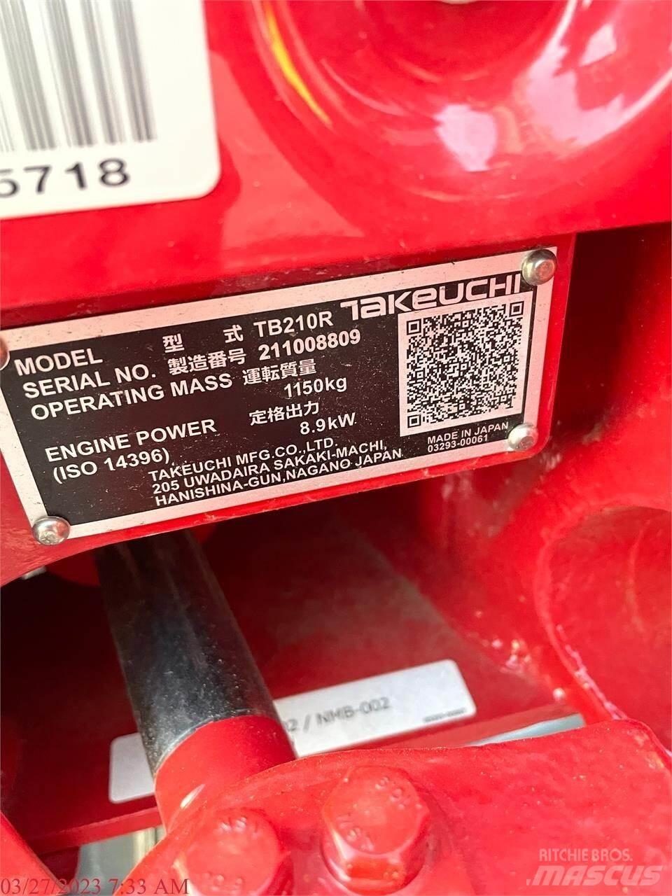 Takeuchi TB210R Міні-екскаватори < 7т
