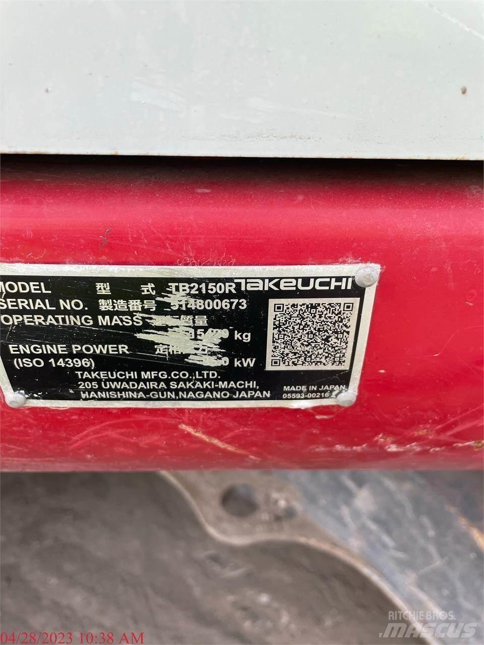 Takeuchi TB2150R Гусеничні екскаватори