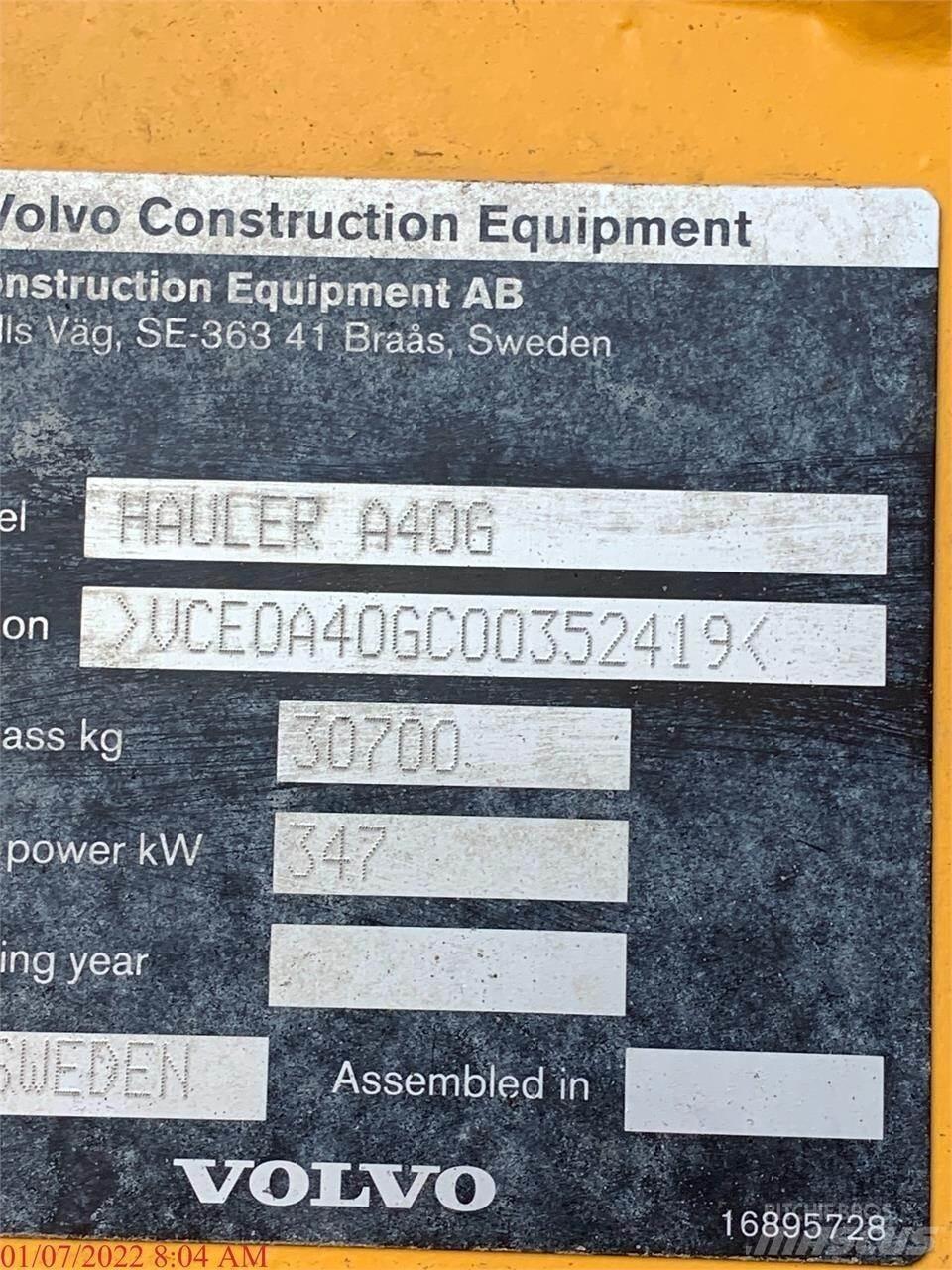 Volvo A40G Зчленовані самоскиди