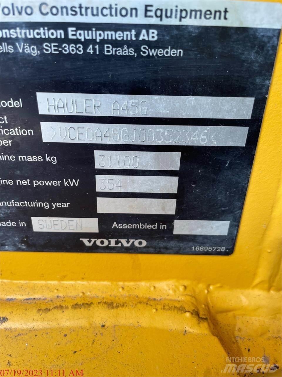 Volvo A45G Зчленовані самоскиди
