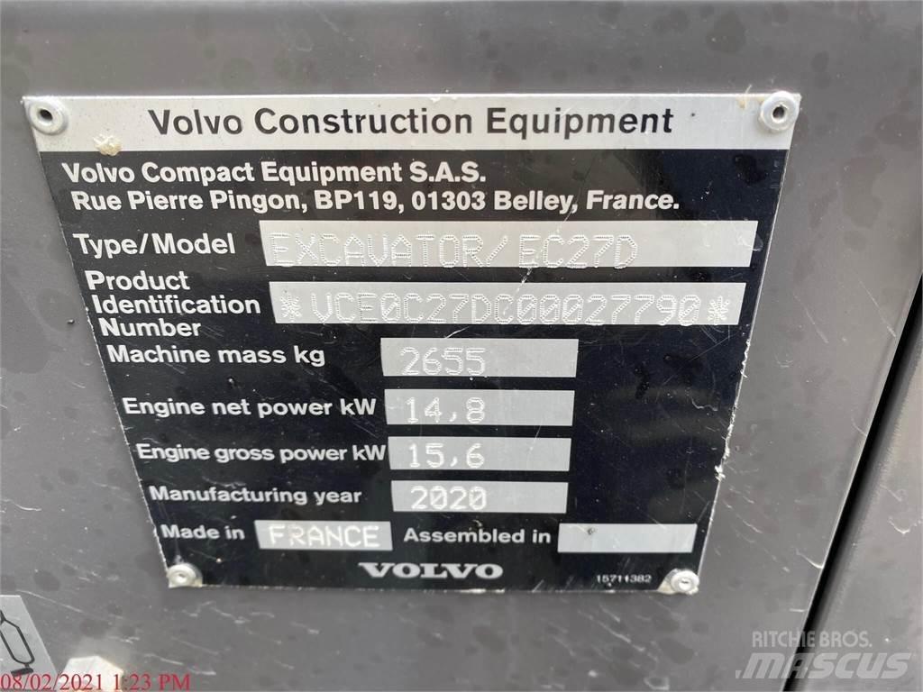 Volvo EC27D Міні-екскаватори < 7т