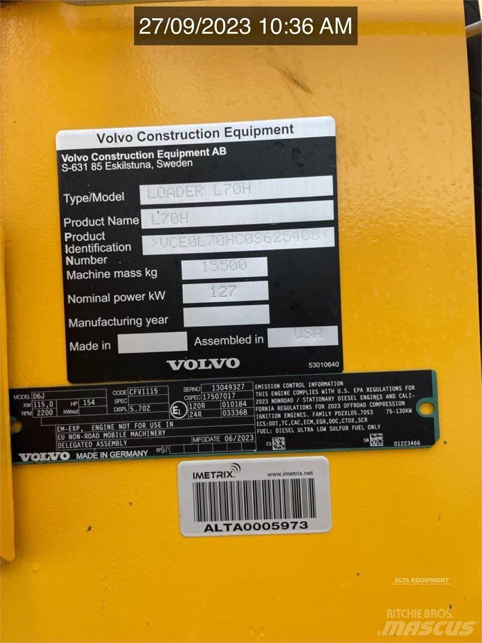 Volvo L70H Фронтальні навантажувачі