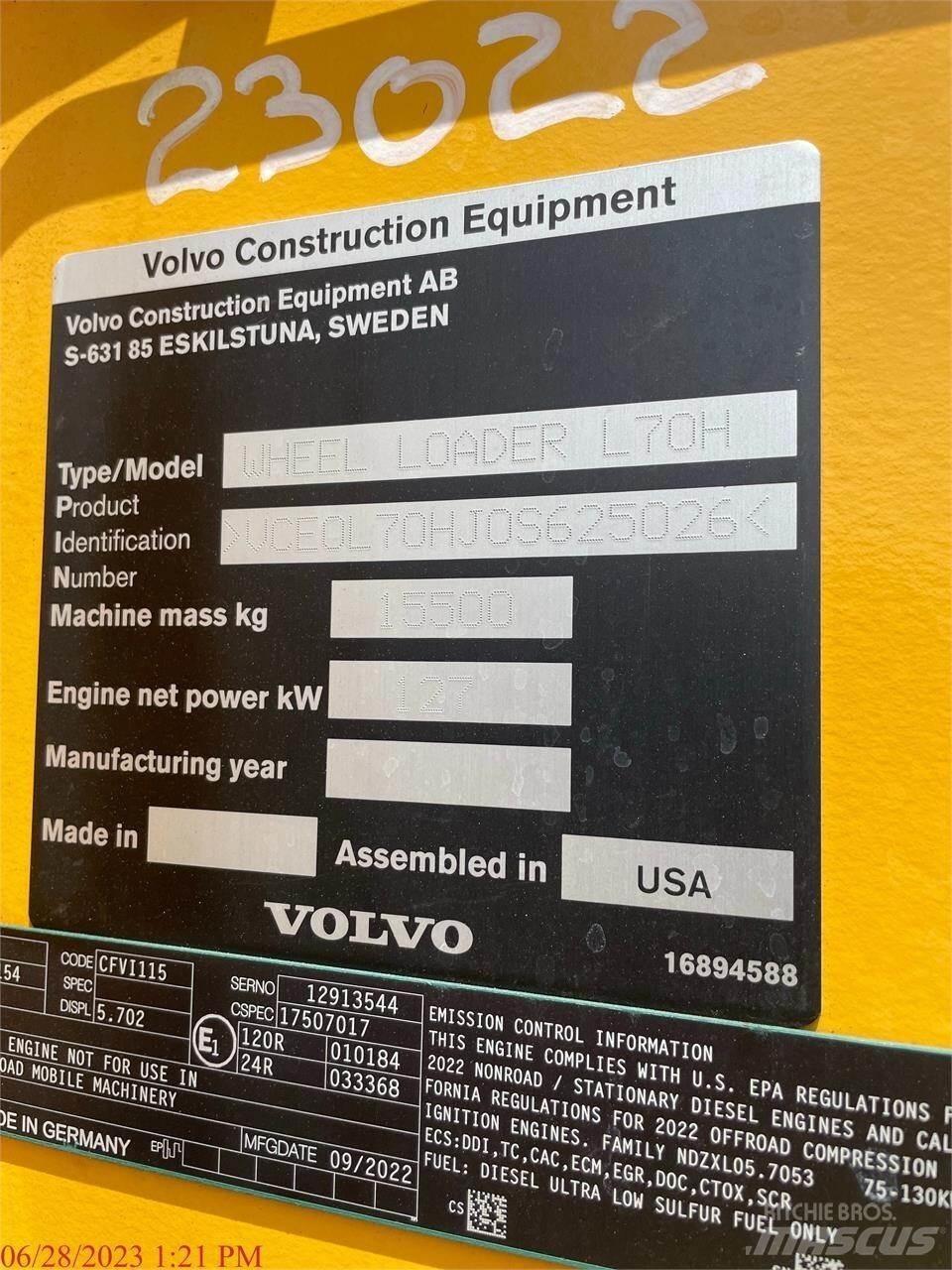 Volvo L70H Фронтальні навантажувачі