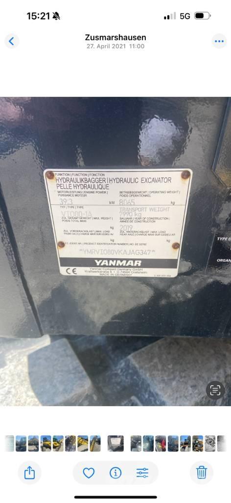 Yanmar VIO80-1A Міні-екскаватори < 7т