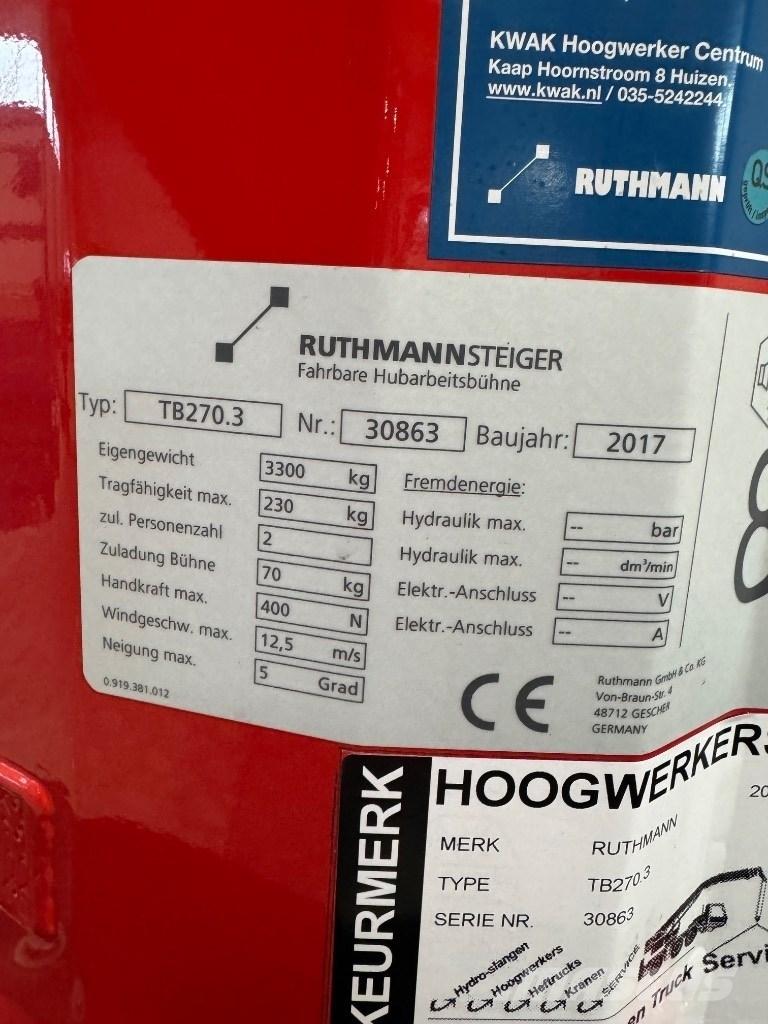 Ruthmann TB 270 Автовишки на базі вантажівки