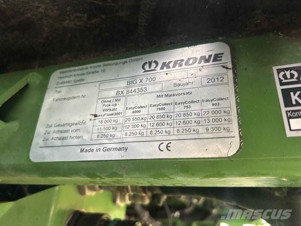 Krone Big X 700 Фуражні комбайни