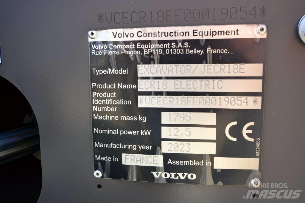 Volvo ECR18 electric Міні-екскаватори < 7т