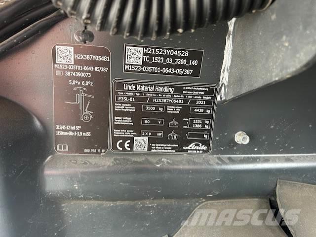 Linde E35L Електронавантажувачі