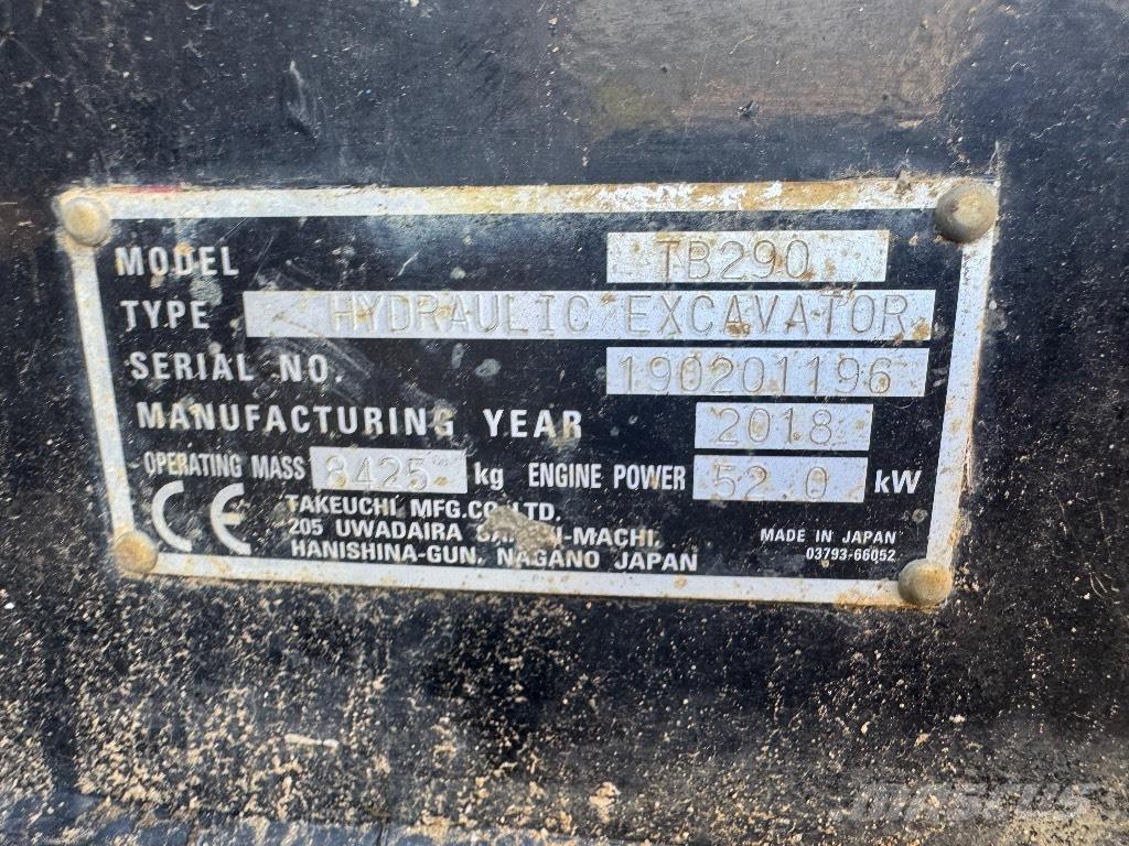 Takeuchi TB 290 Середні екскаватори 7т. - 12т.