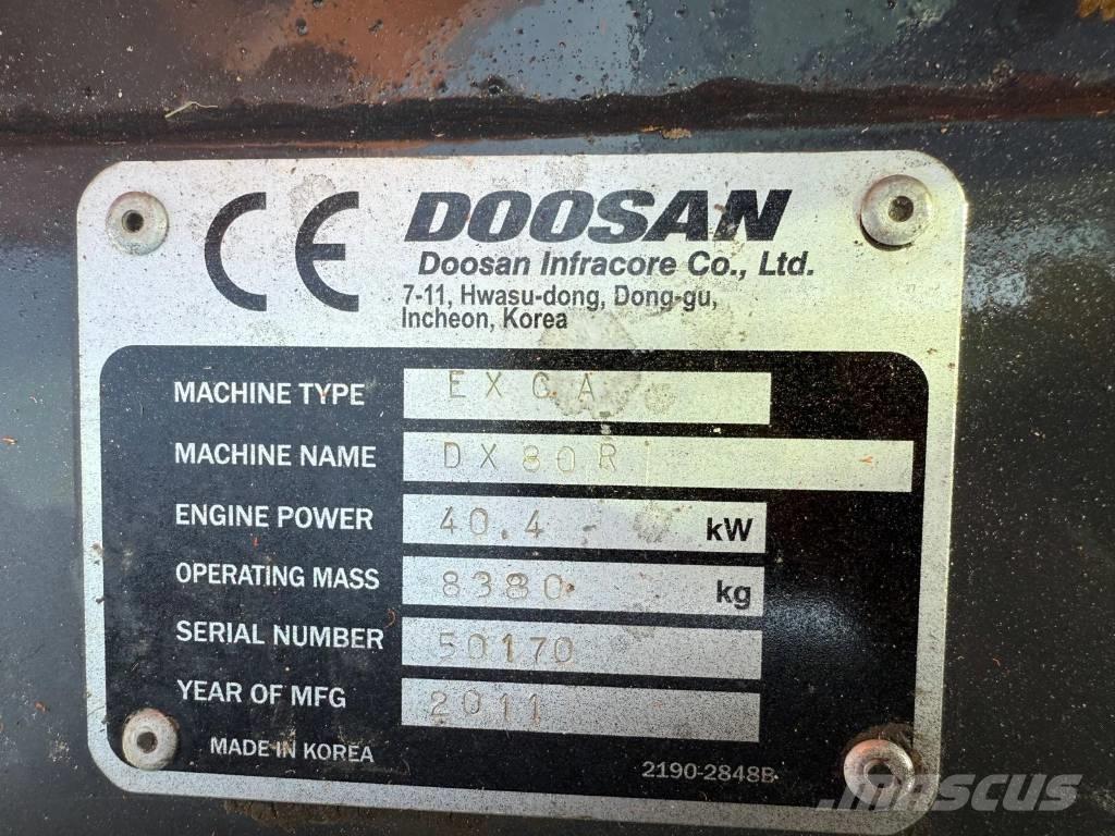 Doosan DX 80 R Середні екскаватори 7т. - 12т.