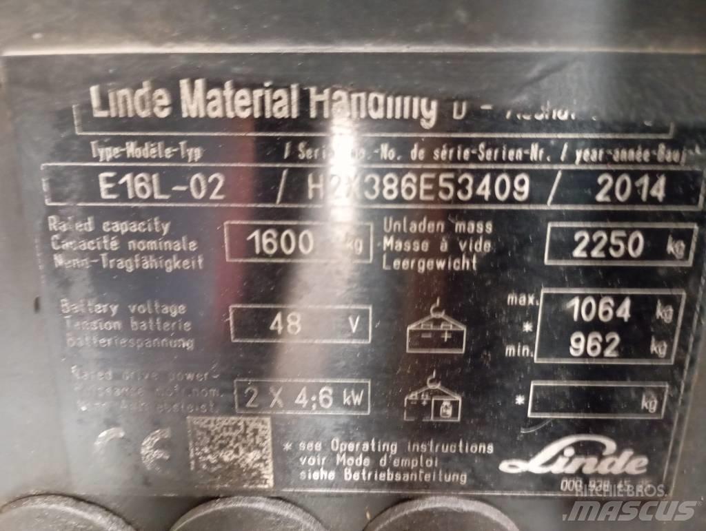 Linde E 16 Електронавантажувачі