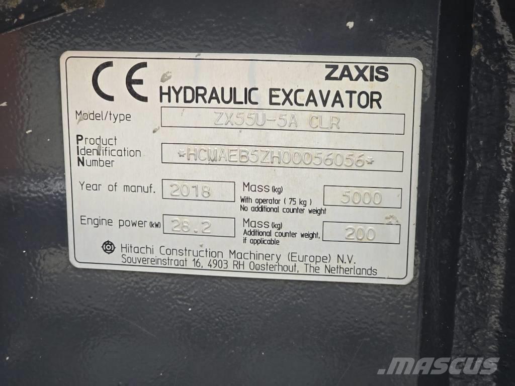 Hitachi ZX55U-5A CLR Міні-екскаватори < 7т