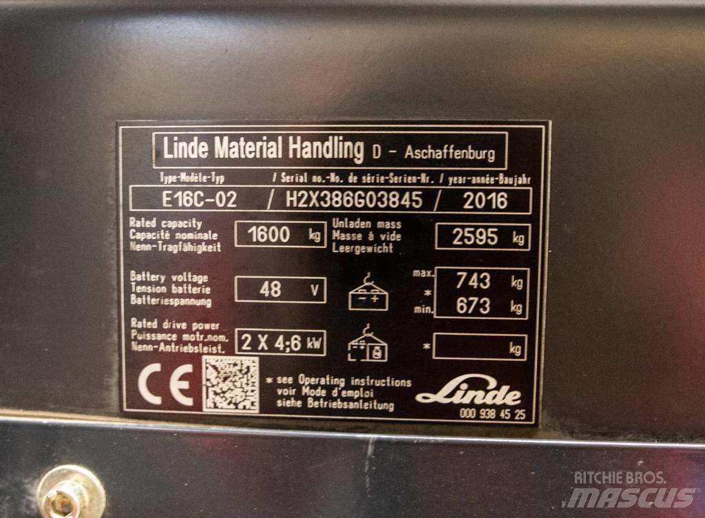Linde E 16 C-02 Електронавантажувачі