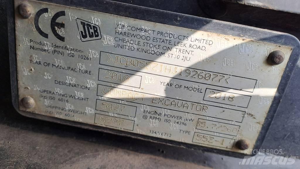 JCB 55Z-1 Міні-екскаватори < 7т