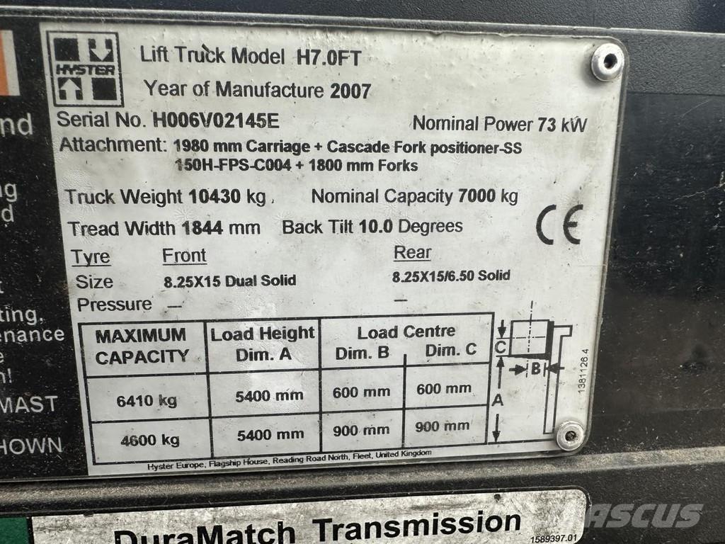 Hyster H7.0FT Газові навантажувачі