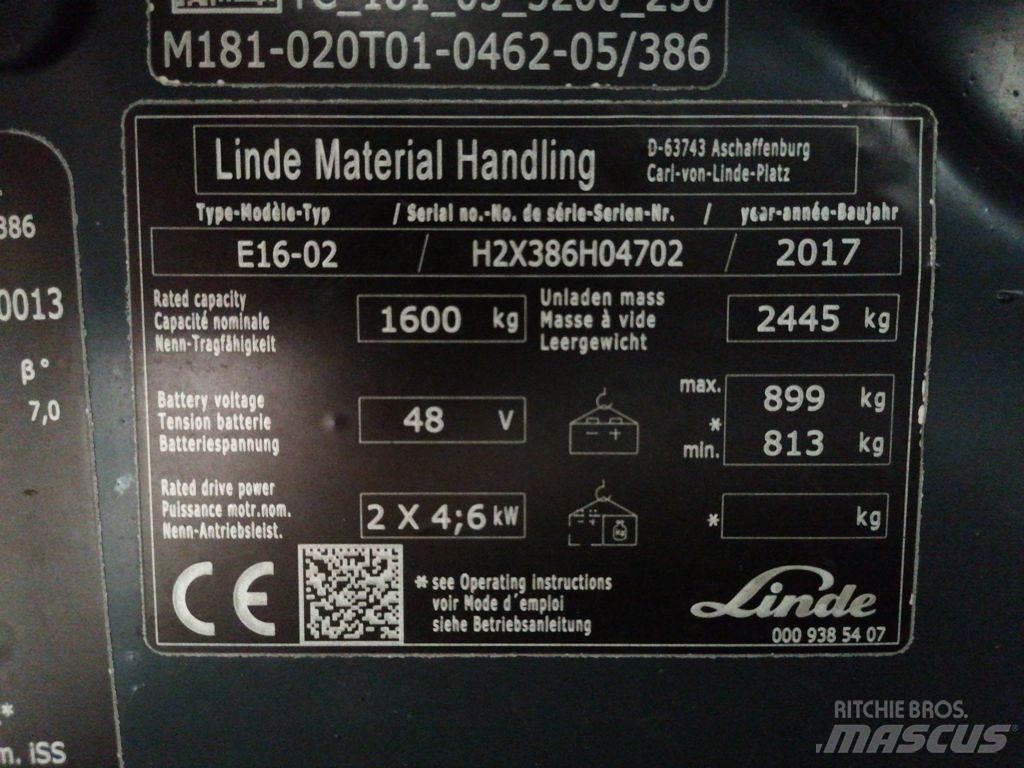 Linde E16-02 Електронавантажувачі