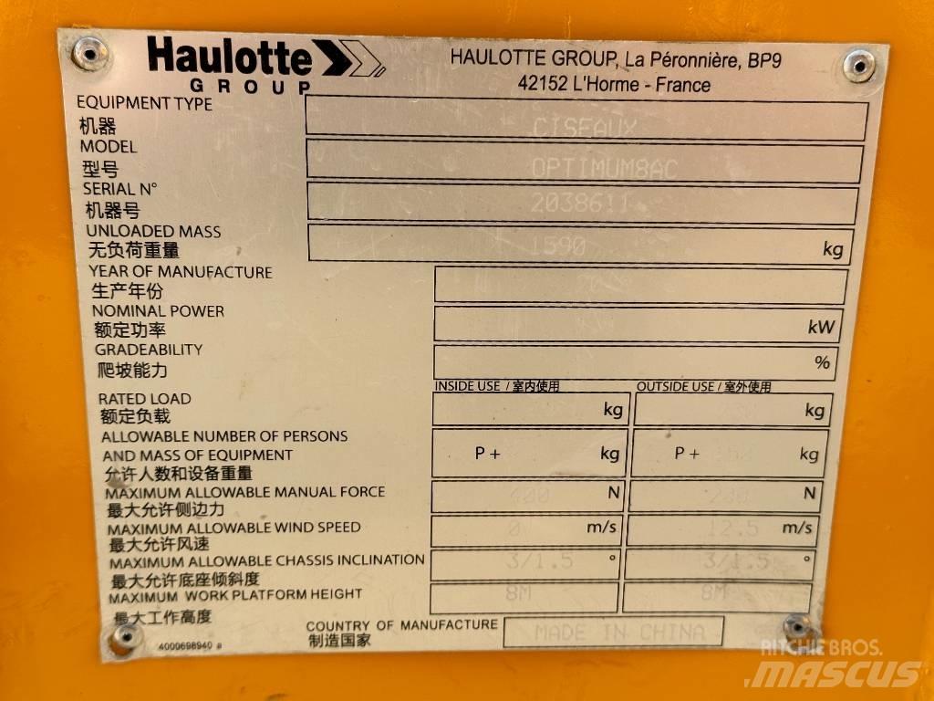 Haulotte OPTIMUM 8 Підйомники-ножиці
