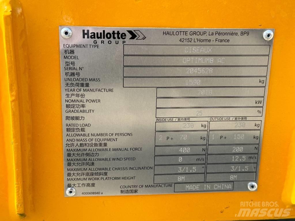 Haulotte OPTIMUM 8 Підйомники-ножиці