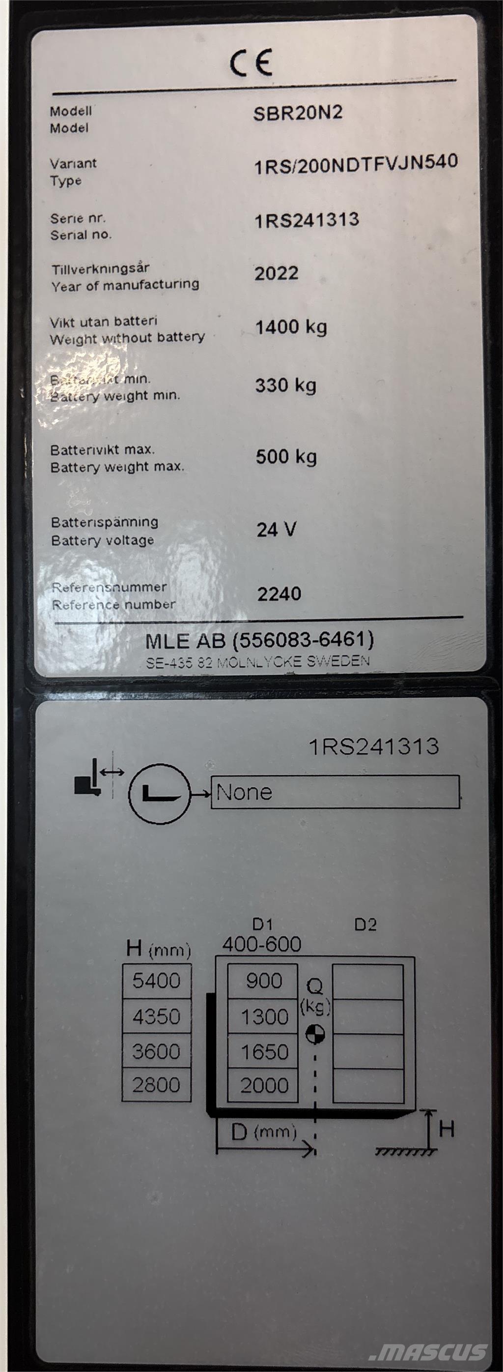 Mitsubishi SBR20N2 Самохідні електроштабелери