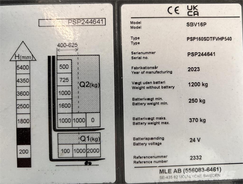 Mitsubishi SBV16PI Самохідні електроштабелери