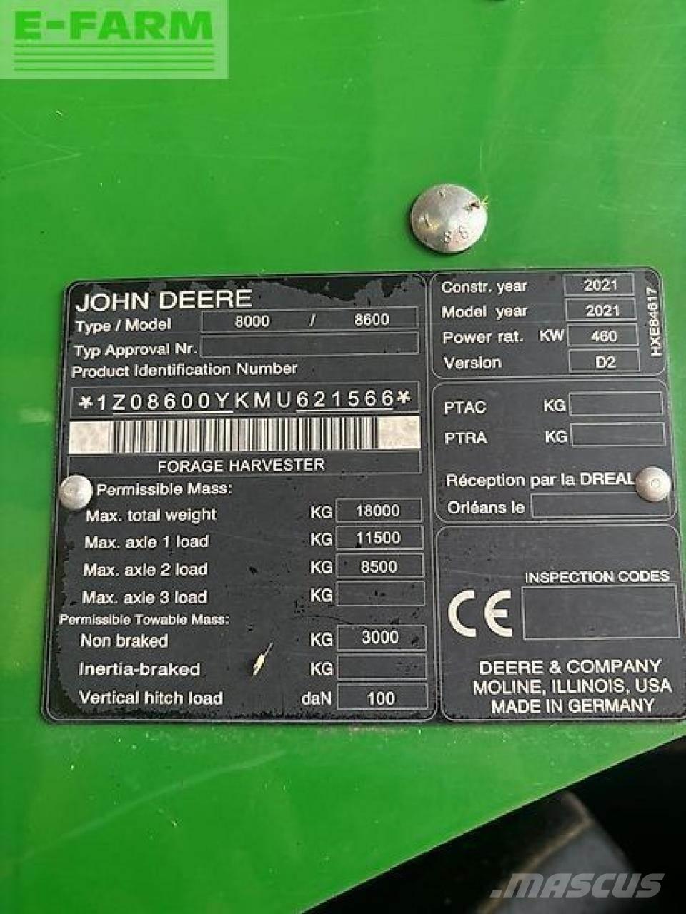 John Deere 8600 Кормозбиральні комбайни