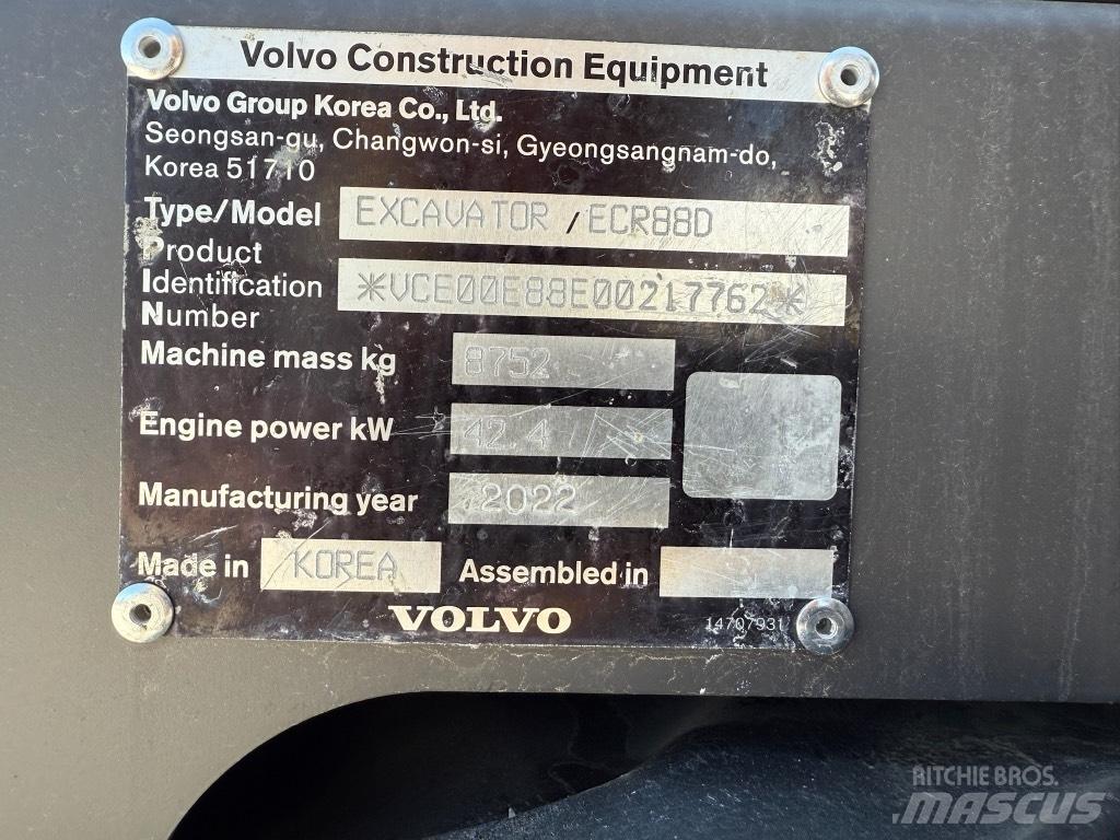 Volvo ECR88D Середні екскаватори 7т. - 12т.