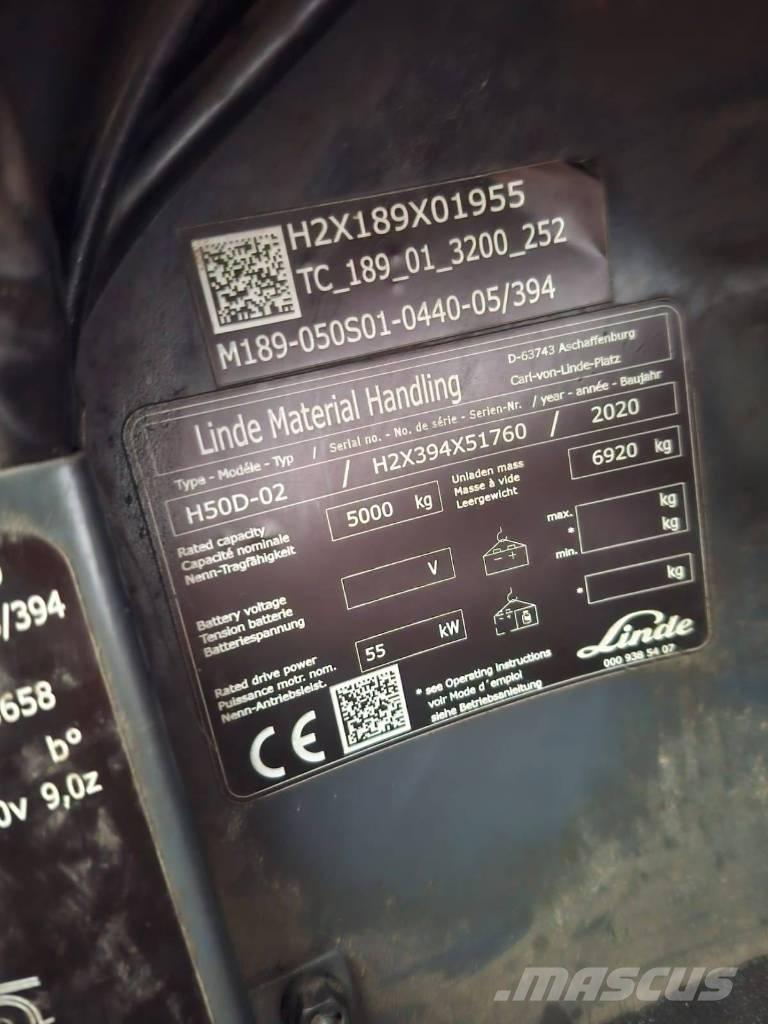 Linde H50D-02 Дизельні навантажувачі