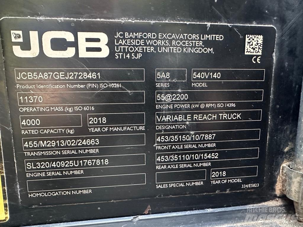 JCB 540-140 Телескопічні навантажувачі