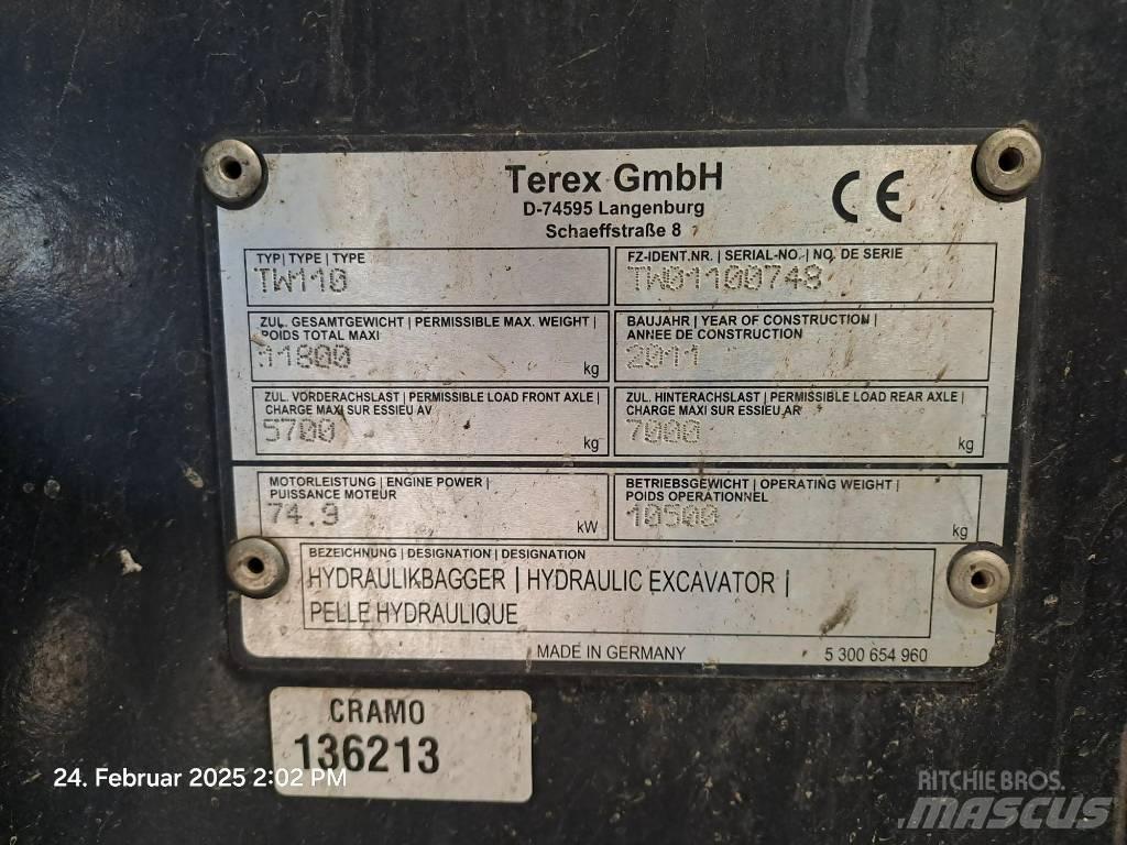 Terex TW 110 Колісні екскаватори