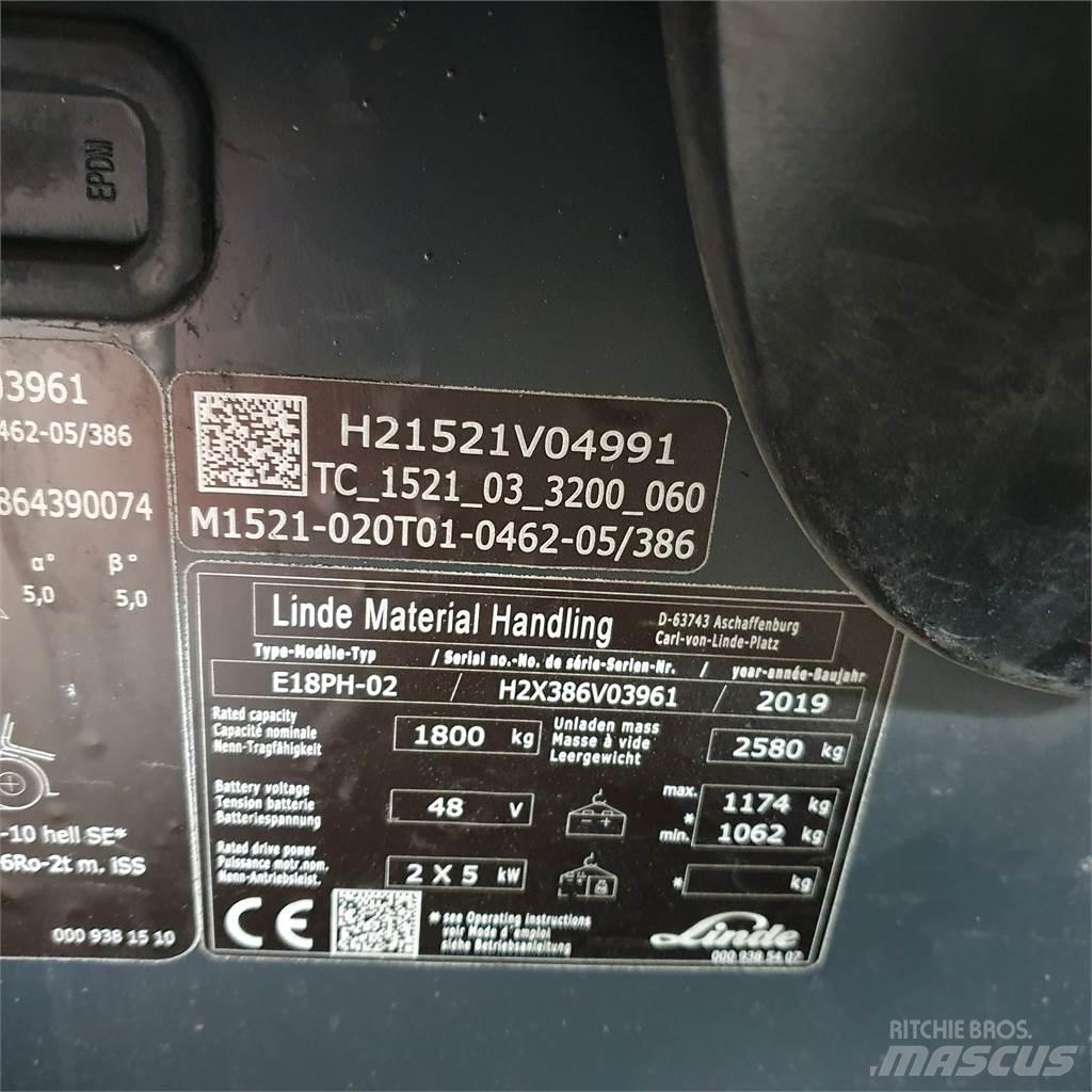 Linde E18PH Електронавантажувачі