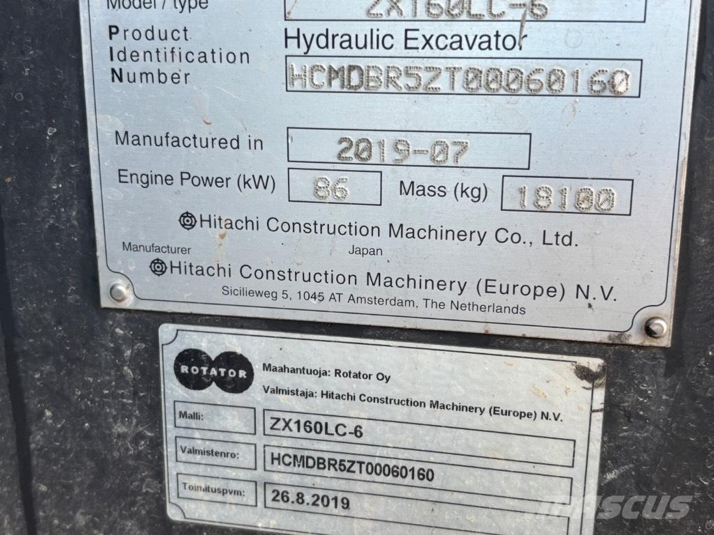 Hitachi ZX 160 LC-6 Гусеничні екскаватори