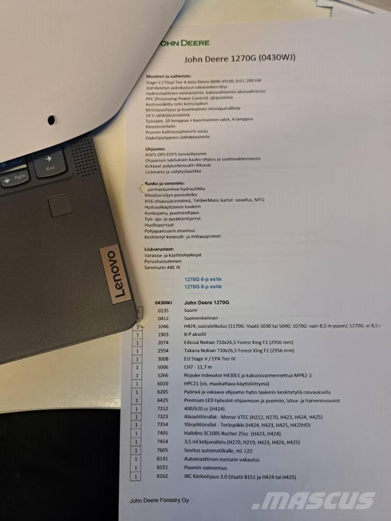 John Deere 1270 G Харвестери