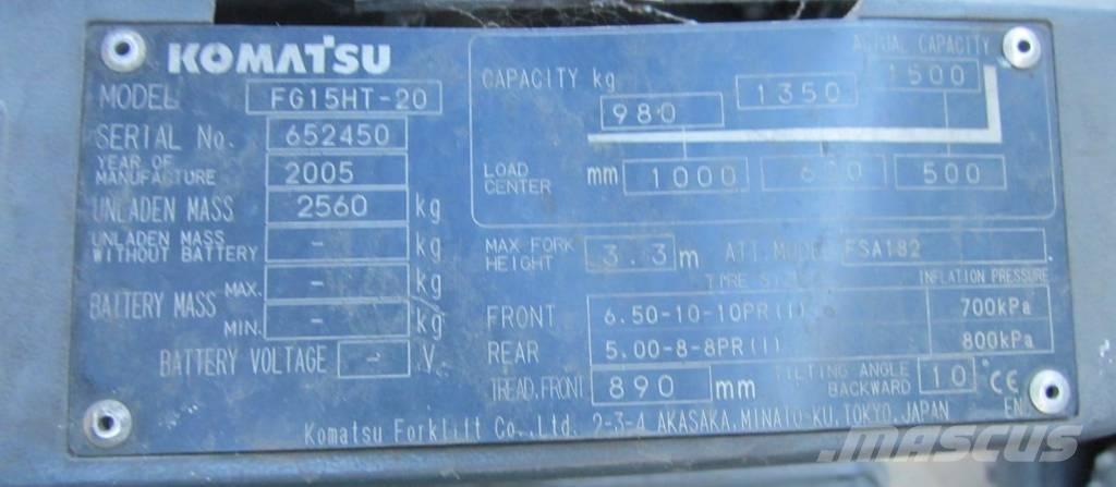 Komatsu FG 15 HT-20 Газові навантажувачі