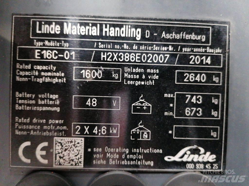 Linde E16C-01 Електронавантажувачі