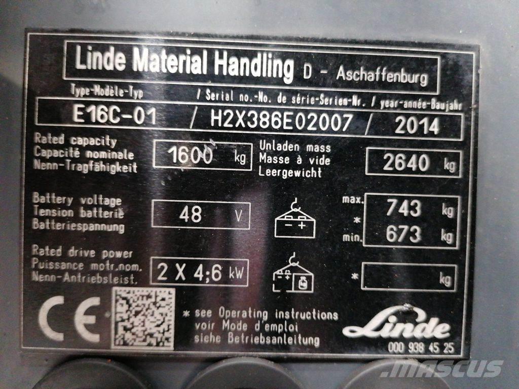 Linde E16C-01 Електронавантажувачі