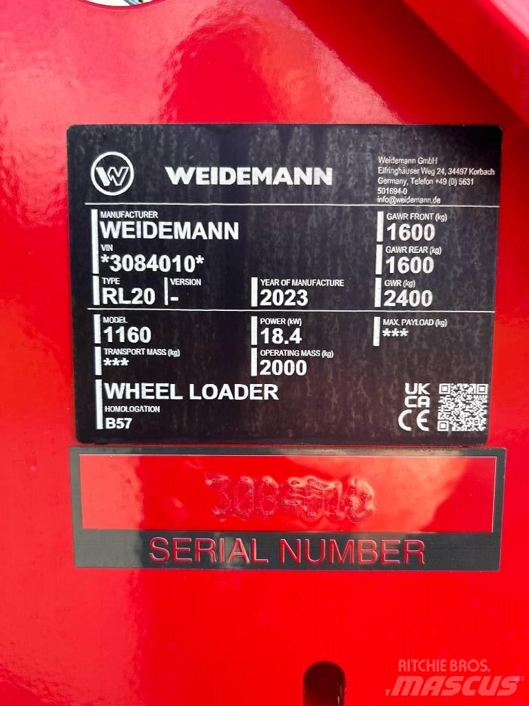 Weidemann 1160 Багатофункціональне обладнання для вантажних і землекопальних робіт