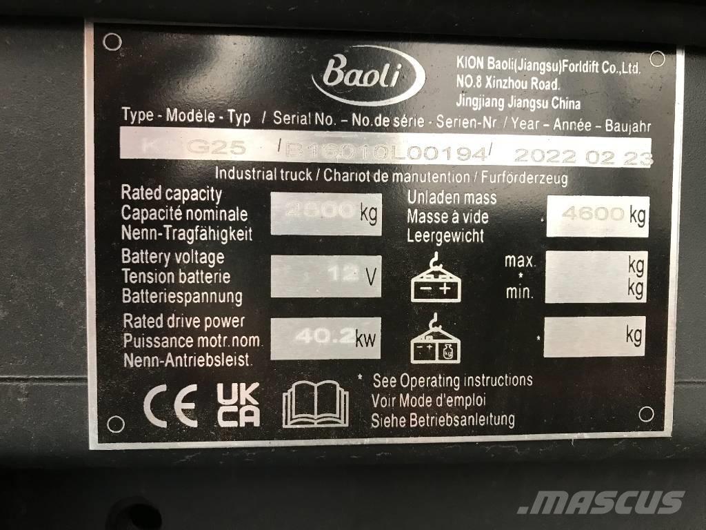 Baoli KBG 25 Газові навантажувачі