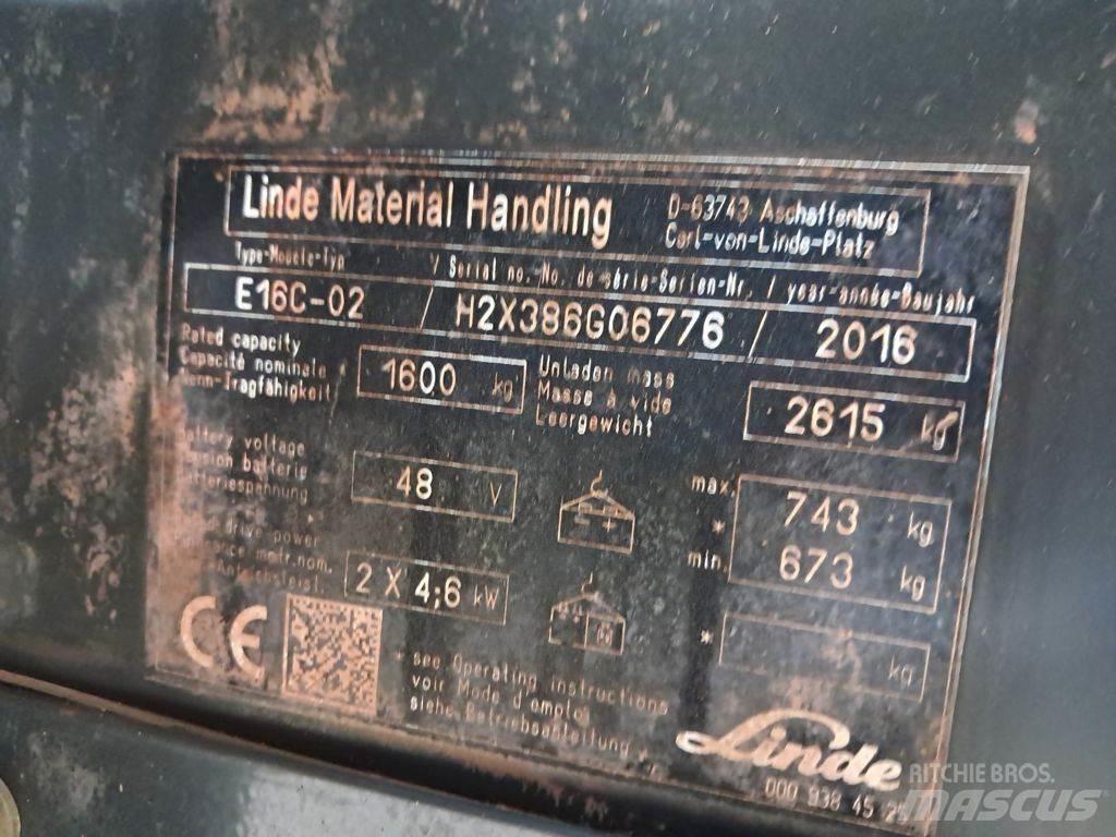 Linde E16C-02 Електронавантажувачі