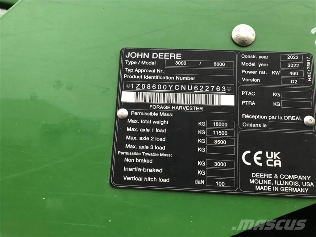 John Deere 8600 Кормозбиральні комбайни