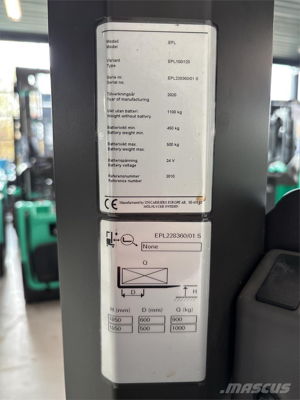 UniCarriers EPL100 Підбирачі замовлень з нижніх ярусів