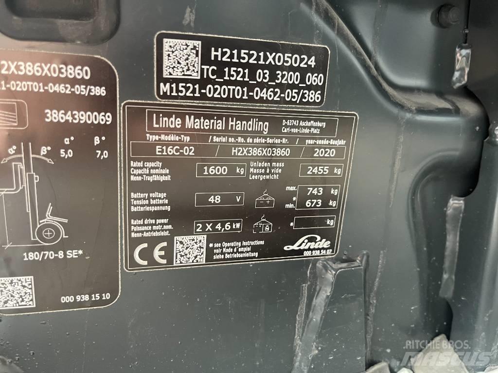 Linde E 16 C-02 Електронавантажувачі