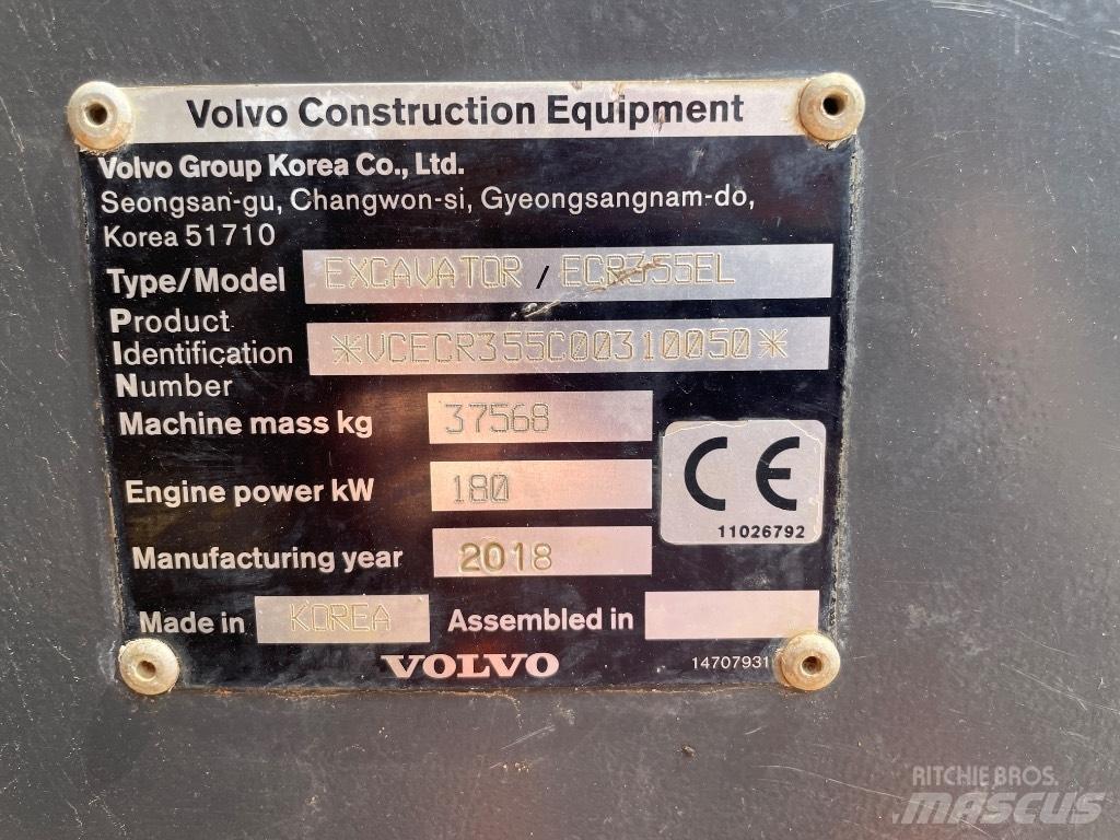 Volvo ECR 355 EL Гусеничні екскаватори