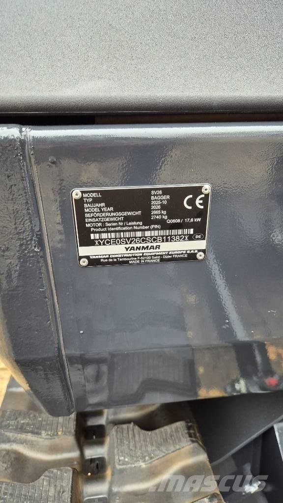 Yanmar SV26 Advance Міні-екскаватори < 7т
