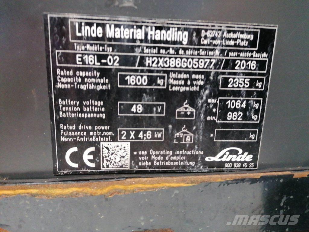 Linde E16L-02 Електронавантажувачі