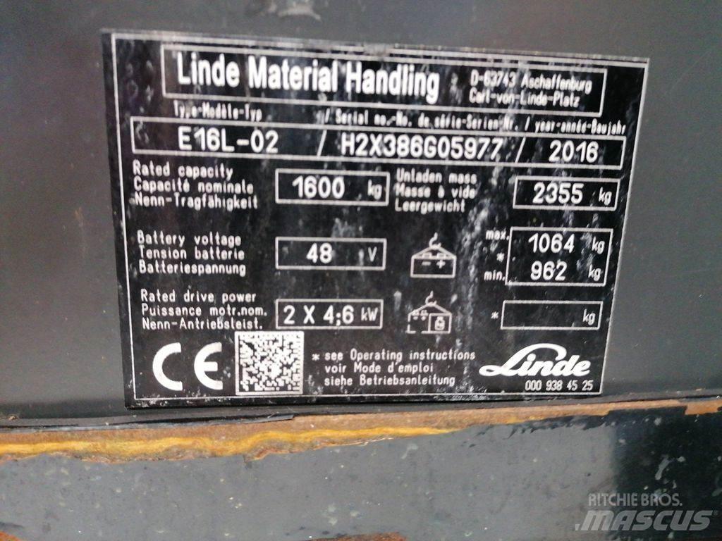 Linde E16L-02 Електронавантажувачі