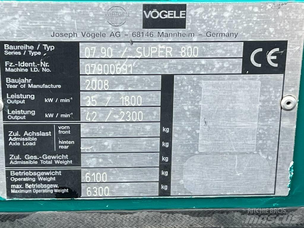 Vögele Super 800 Асфальтовкладачі